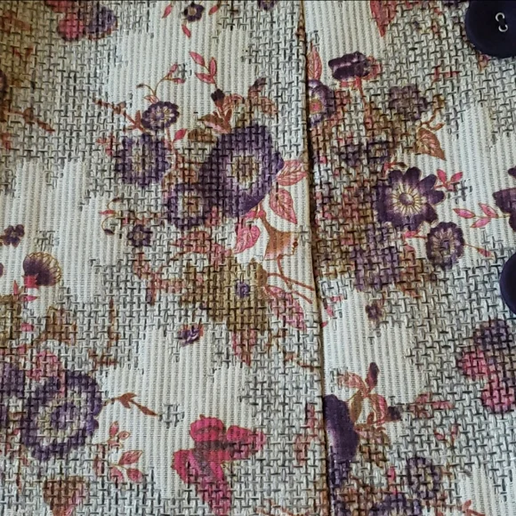 Miss 'De Floral Pea Coat. Trench Coat. Purple Floral. Size Medium. - Picture 5 of 12